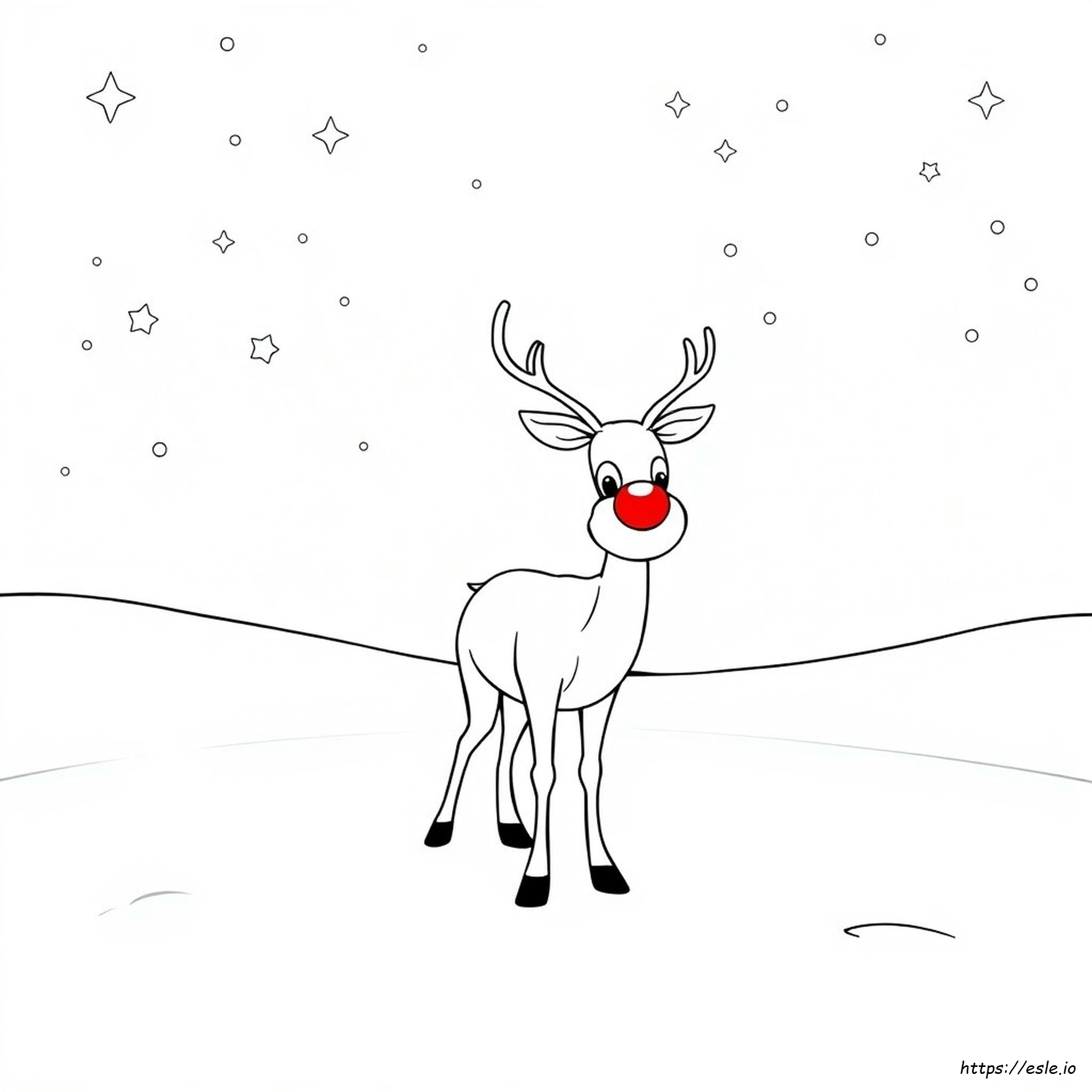 Rudolph Si Rusa Berhidung Merah Gambar Mewarnai