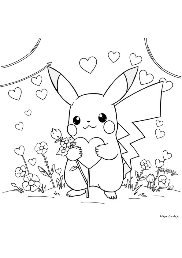 ポケモン バレンタイン ぬりえ