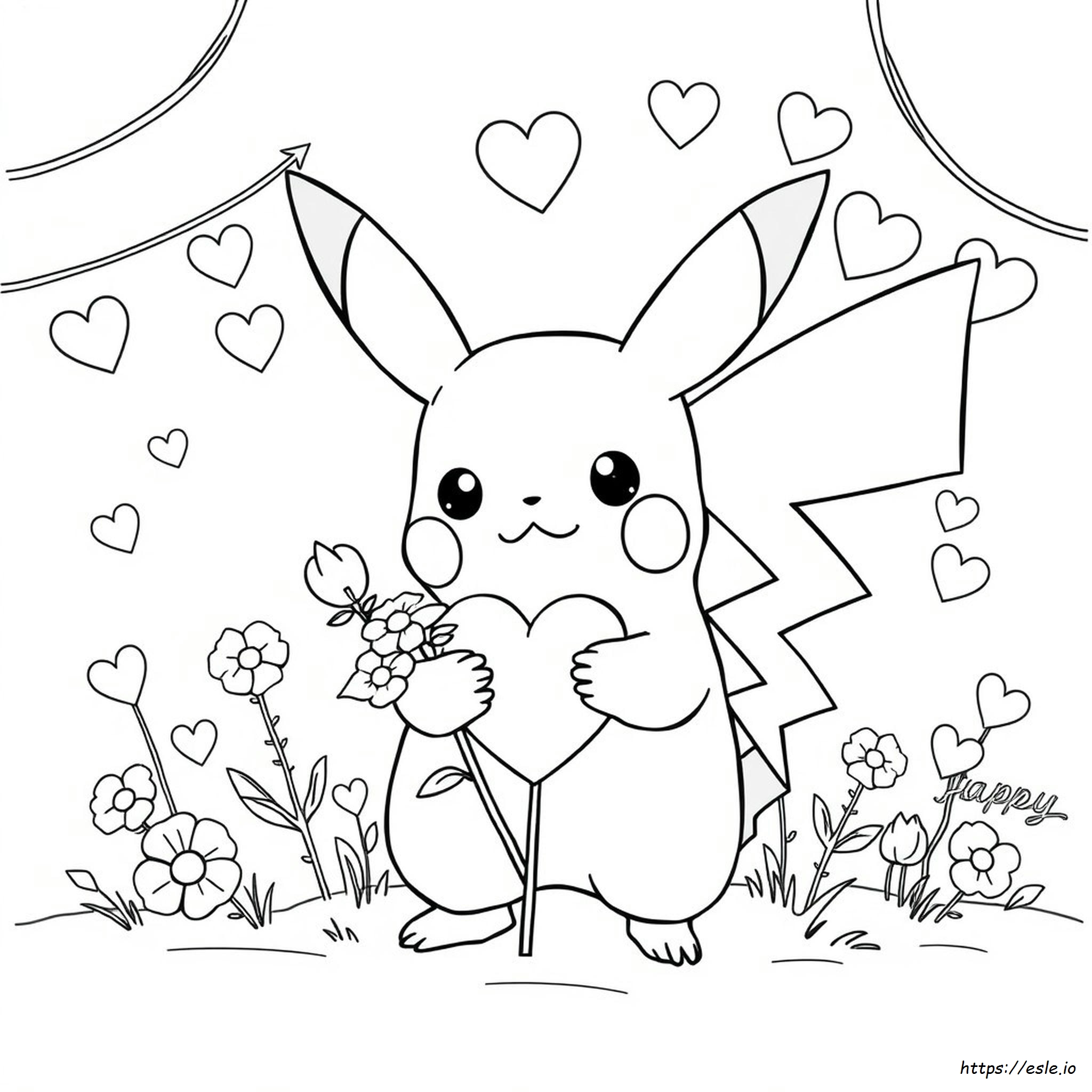 Card Pokemon Valentine Coloring Pages