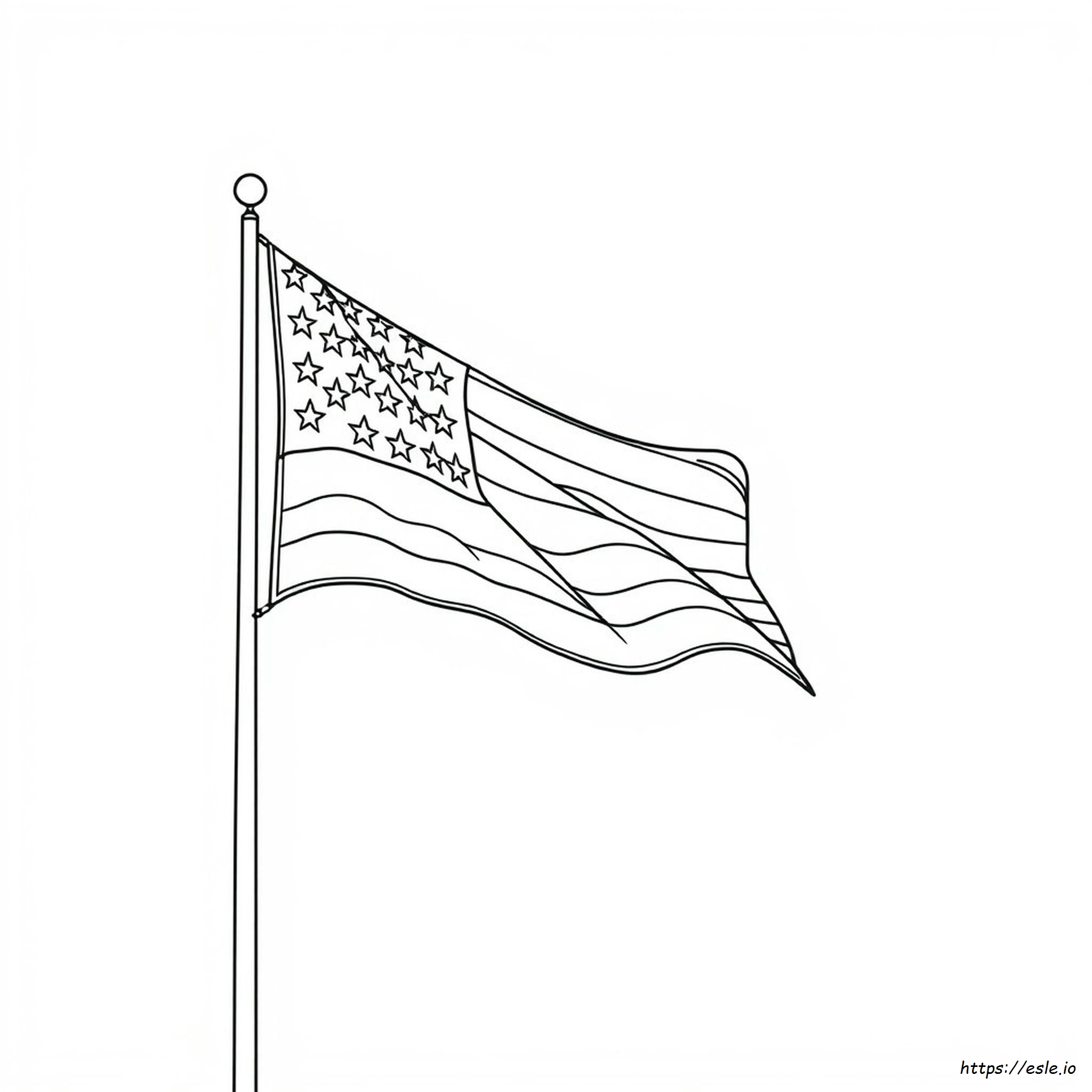 American Flag Colouring Page
