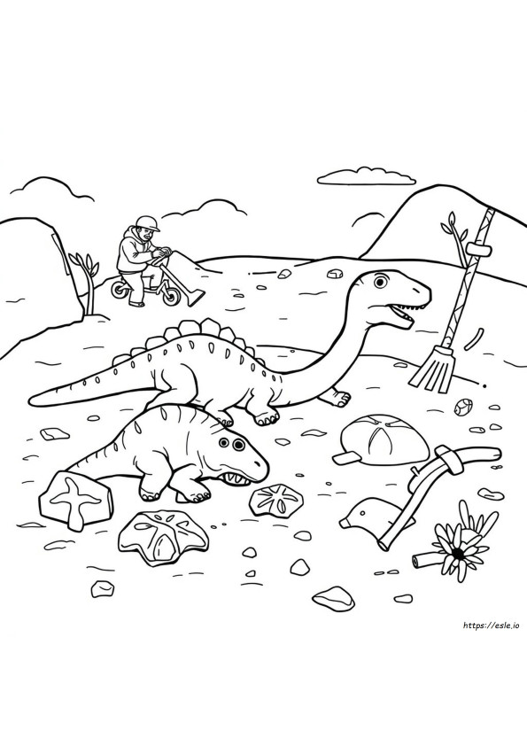 Kolorowanki Skamieliny Dinozaurów