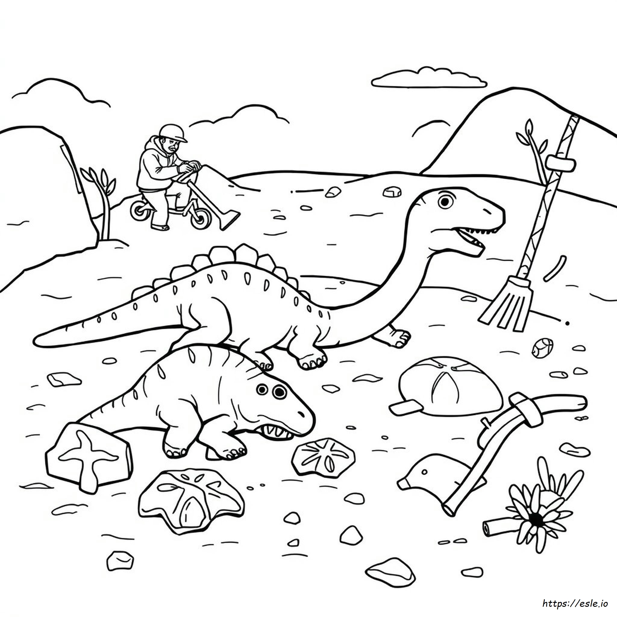 Dinosaur Fossil Coloring Pages