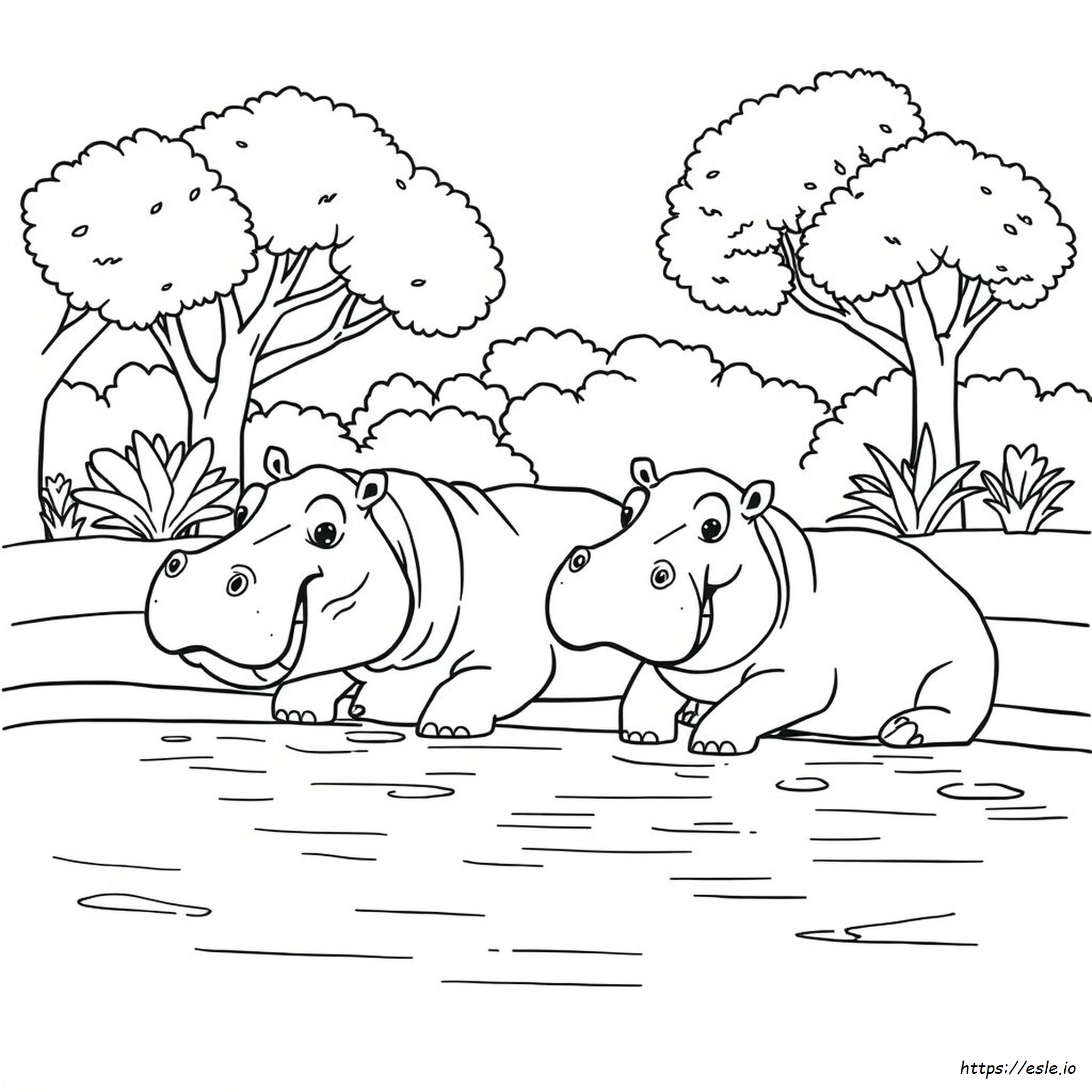 Coloring Pages Of Hippos