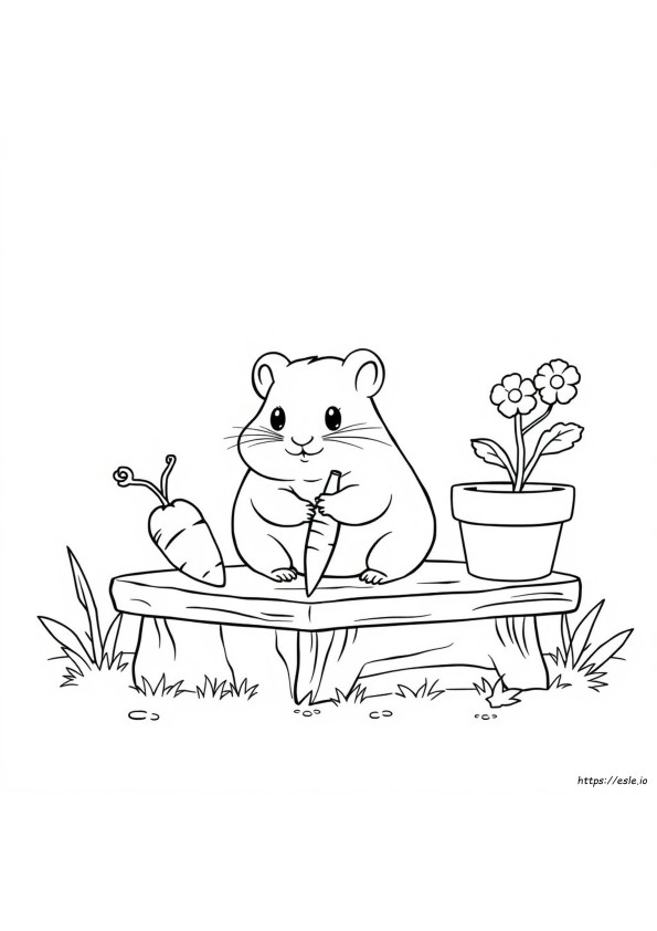Gambar Mewarnai Hamster Lucu
