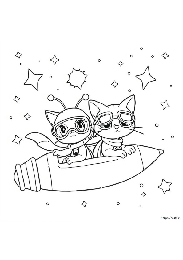 Cosmo Bug Coloring Page Lady Bug Cat