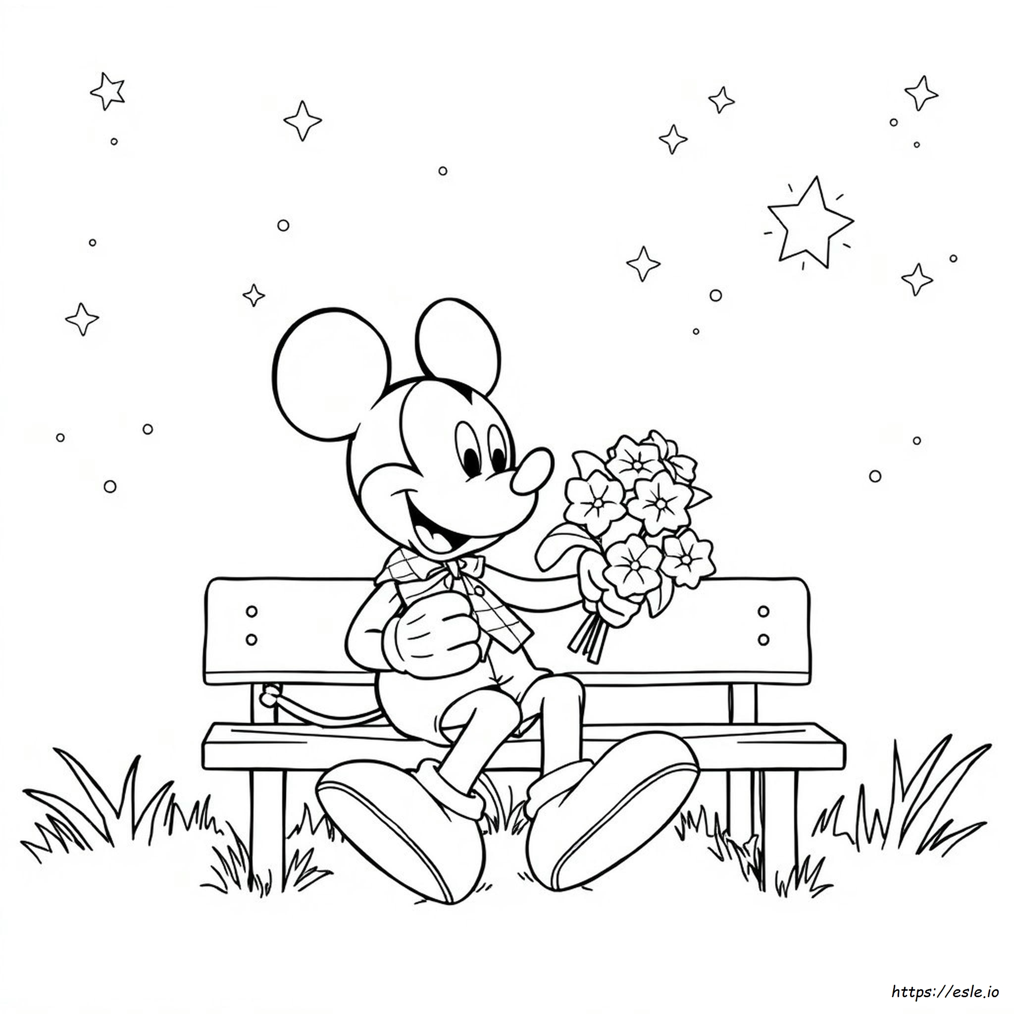 Lembar Kerja Mewarnai Mickey Mouse - Gambar Gratis