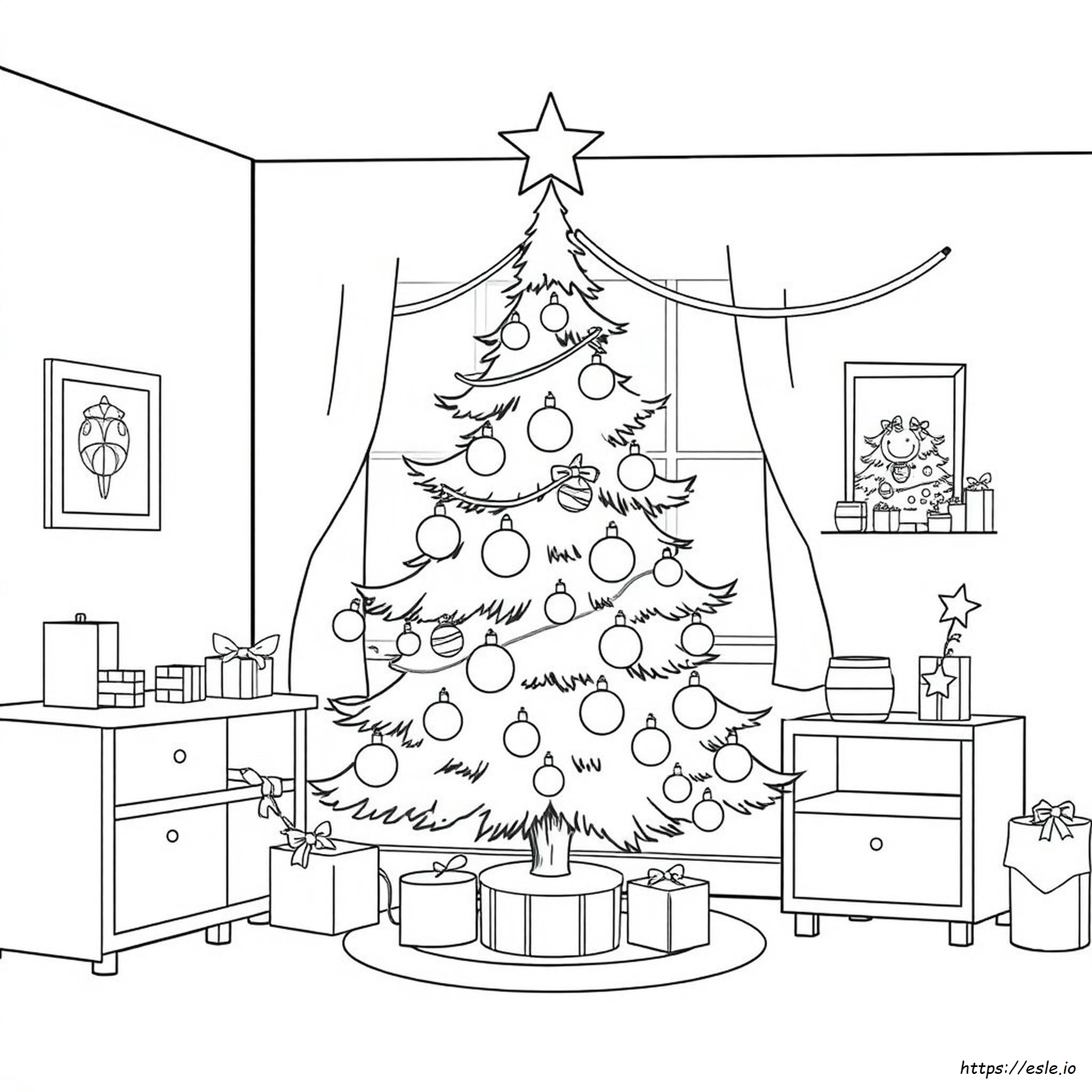 Preschool Christmas Tree Coloring Page