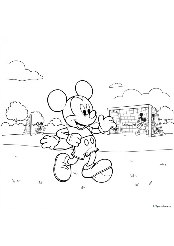 Mickey Mouse Soccer Coloring Pages