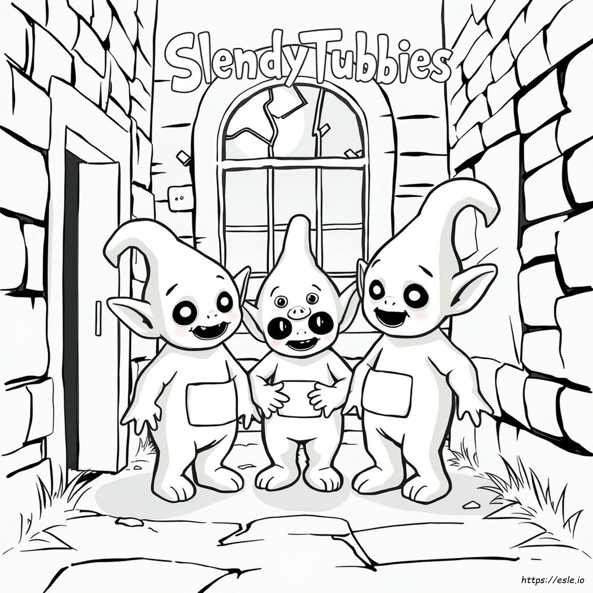 Slendytubbies Boyama Sayfaları