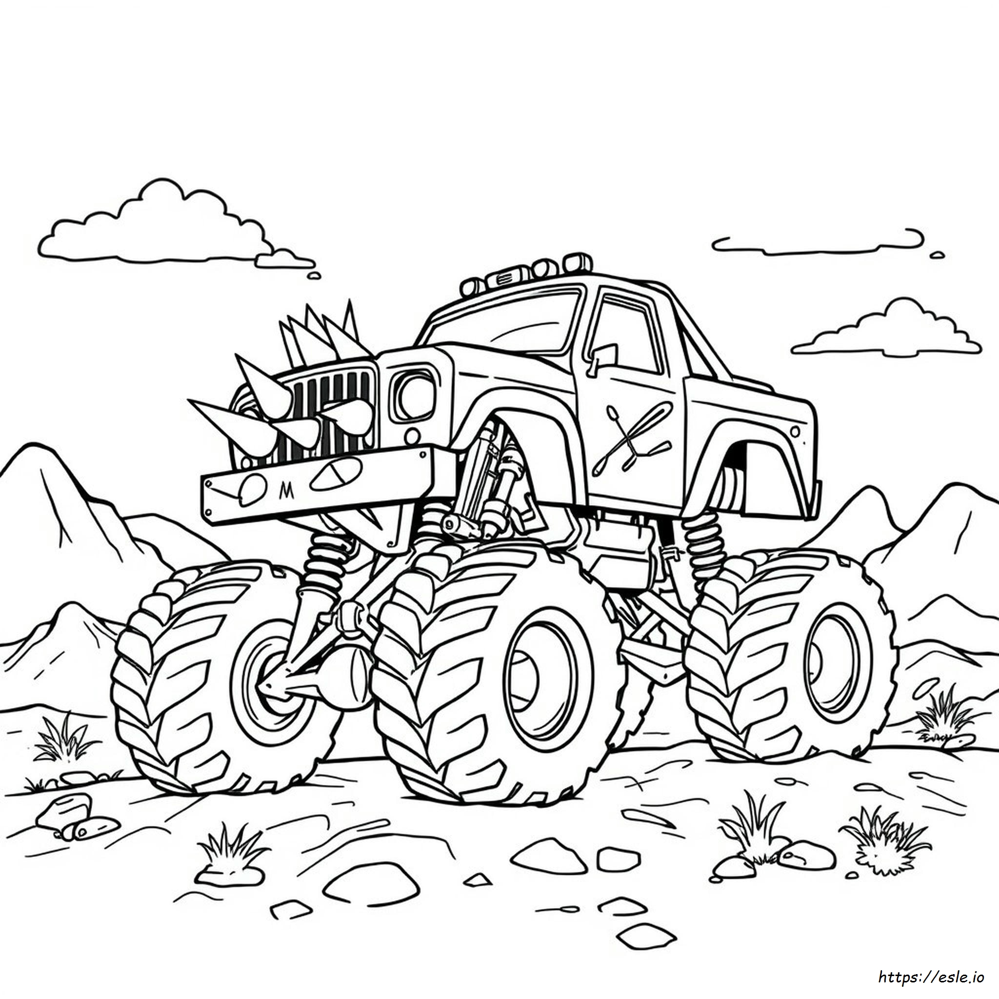 Gambar Mewarnai Truk Monster Grinder