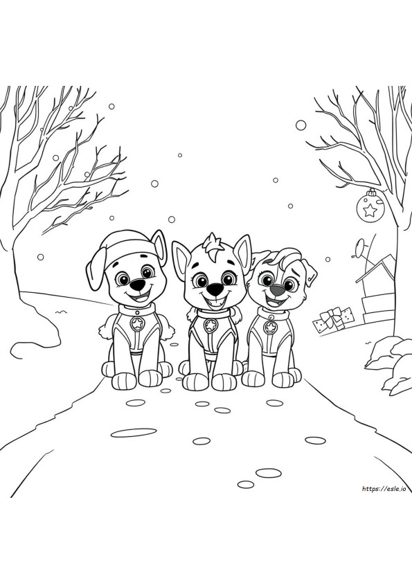 Paw Patrol Christmas Coloring Pages Free