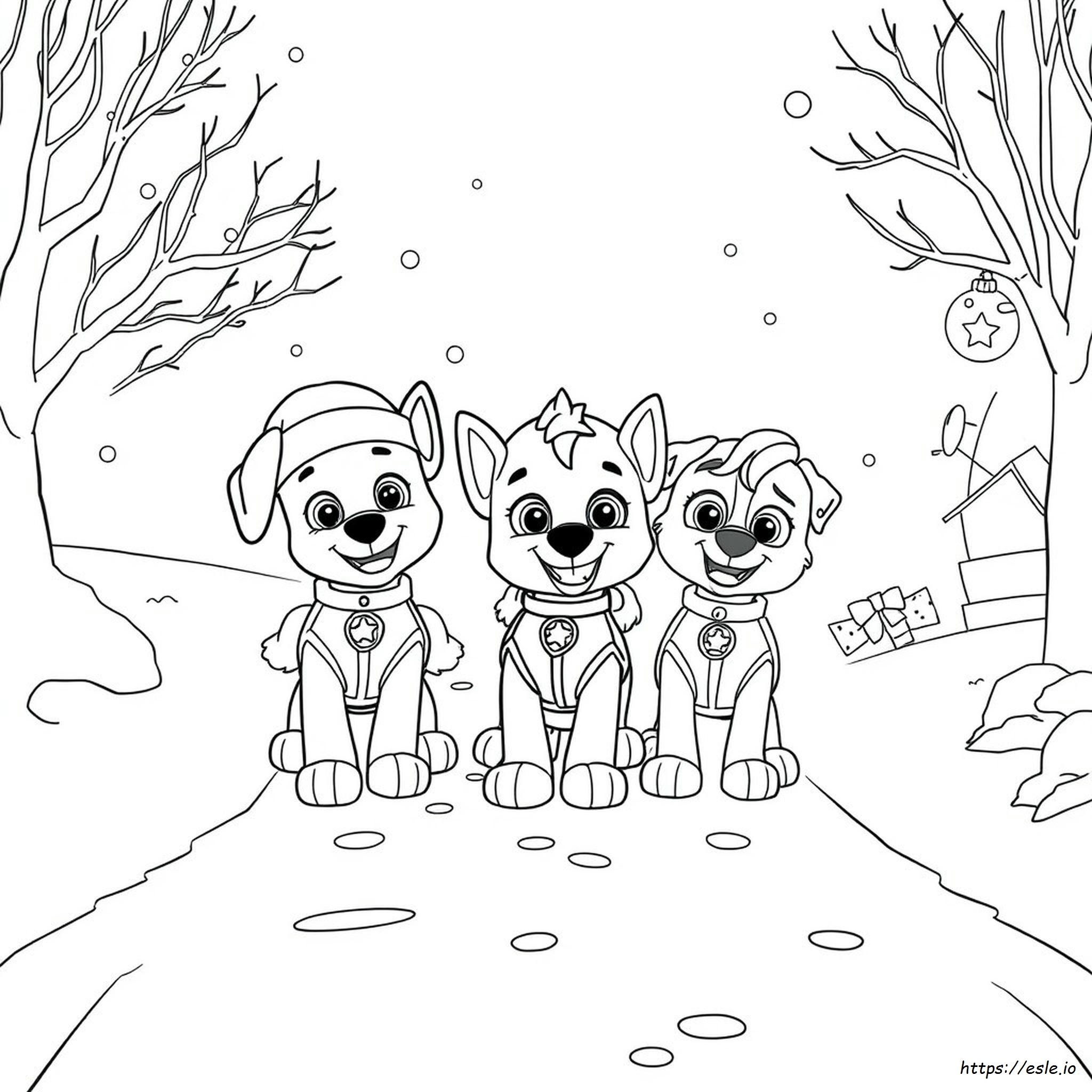 Paw Patrol Christmas Coloring Pages Free