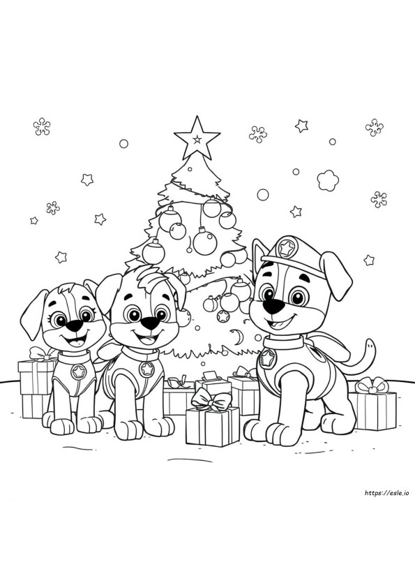 Free Printable Paw Patrol Christmas Coloring Pages
