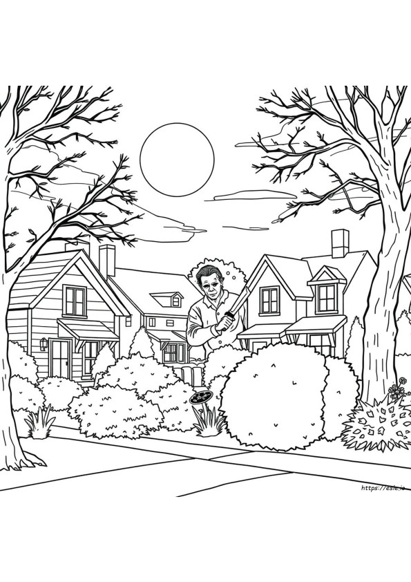 Michael Myers Horor Gambar Mewarnai
