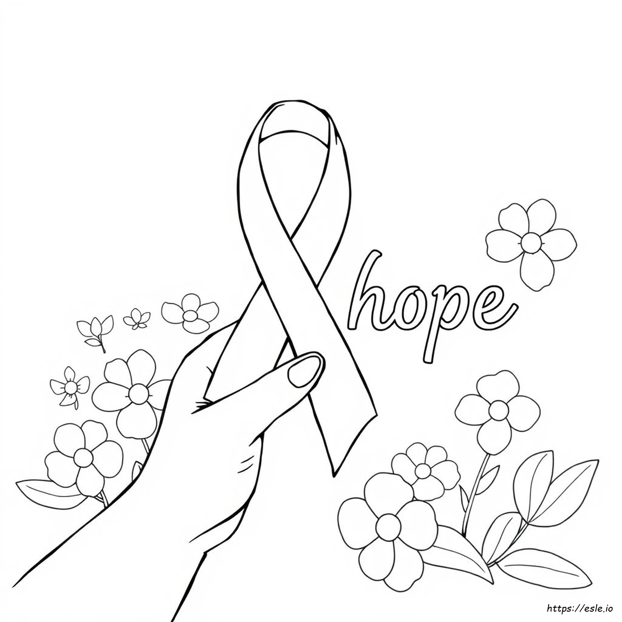 Printable Cancer Ribbon Coloring Page