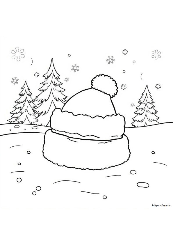 Touca De Inverno Para Colorir Grátis Para Imprimir