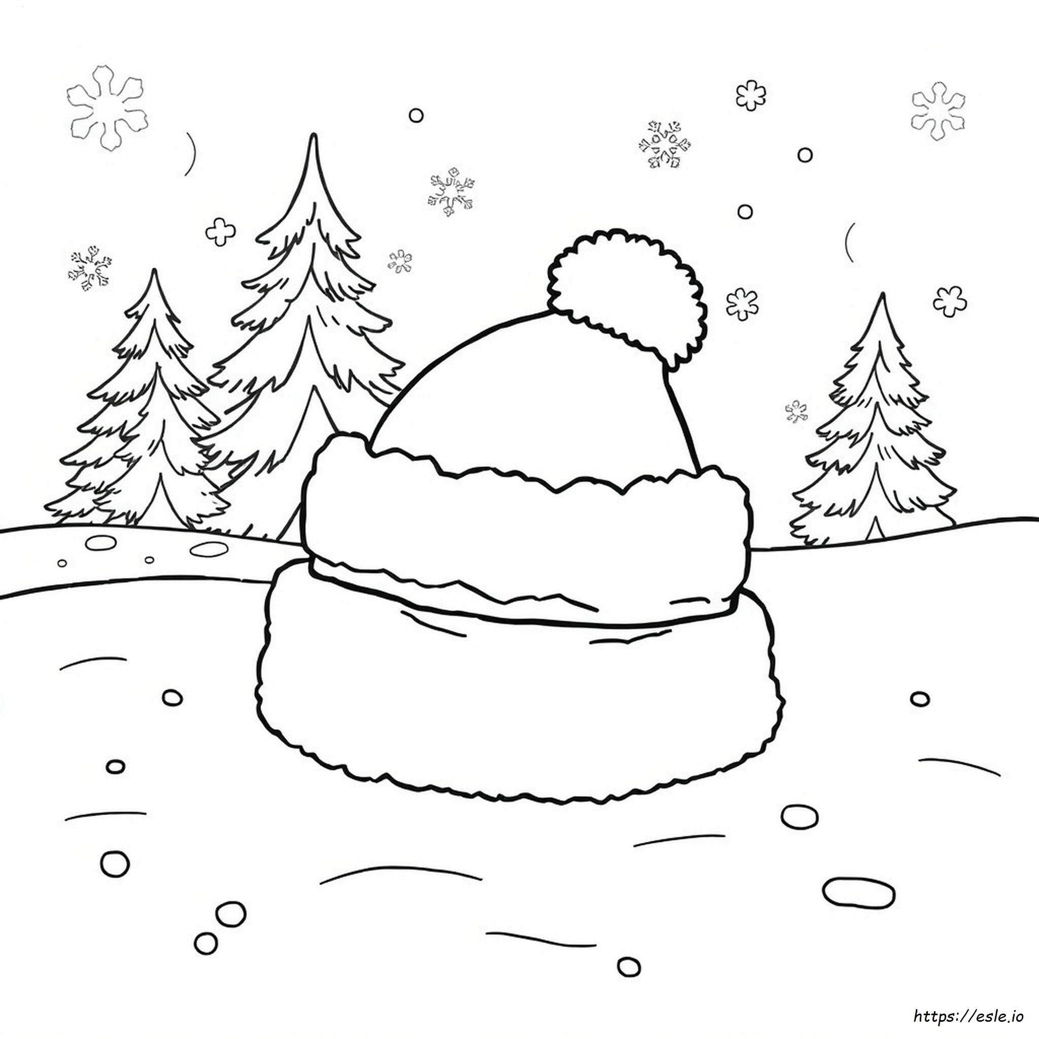 Winter Hat Coloring Page Free Printable