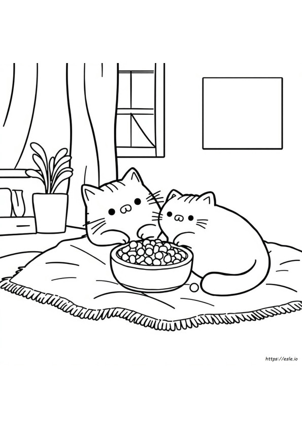 Pusheen Cat Food Coloring Pages