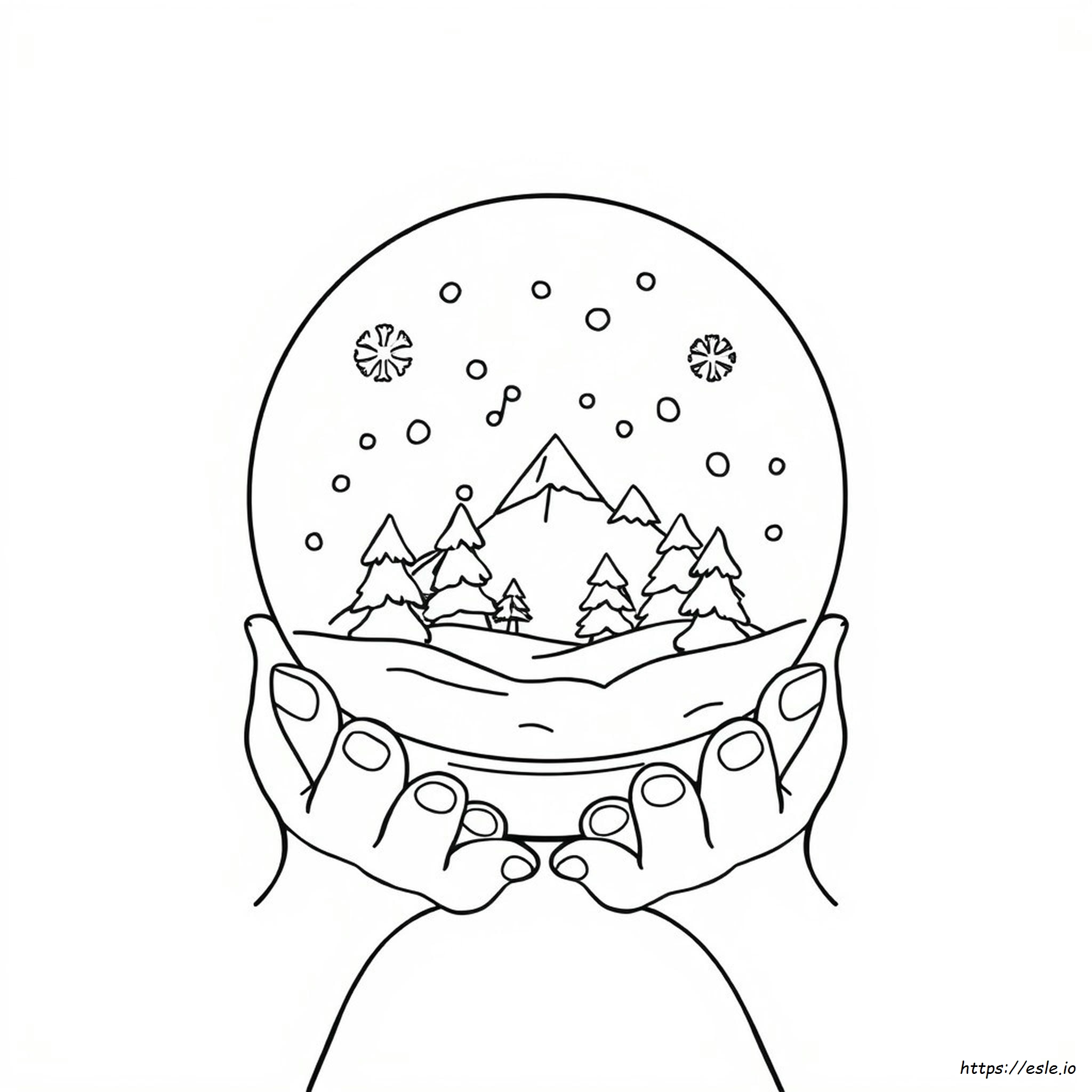Snow Globe Coloring Page