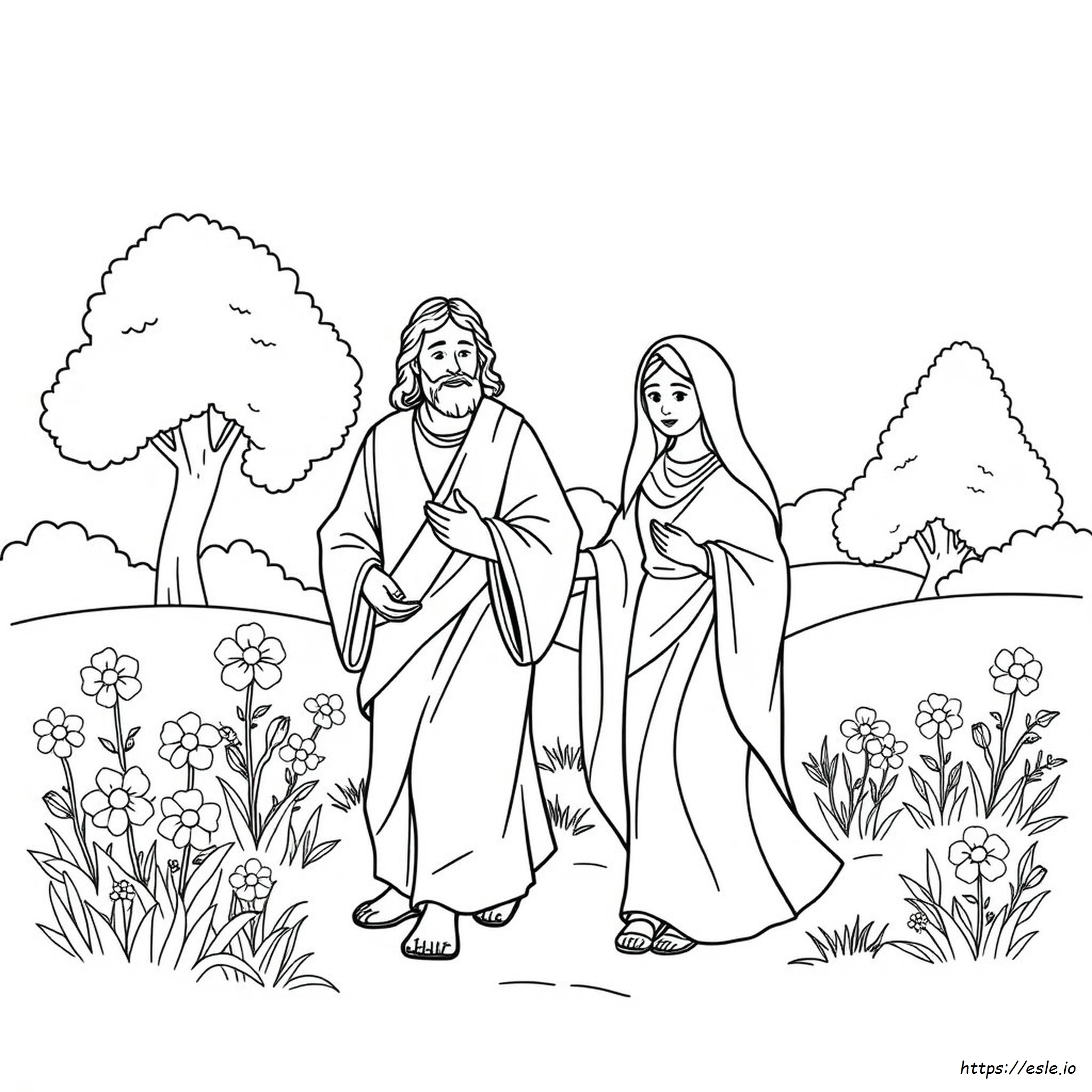 Gambar Mewarnai Yesus Dan Maria