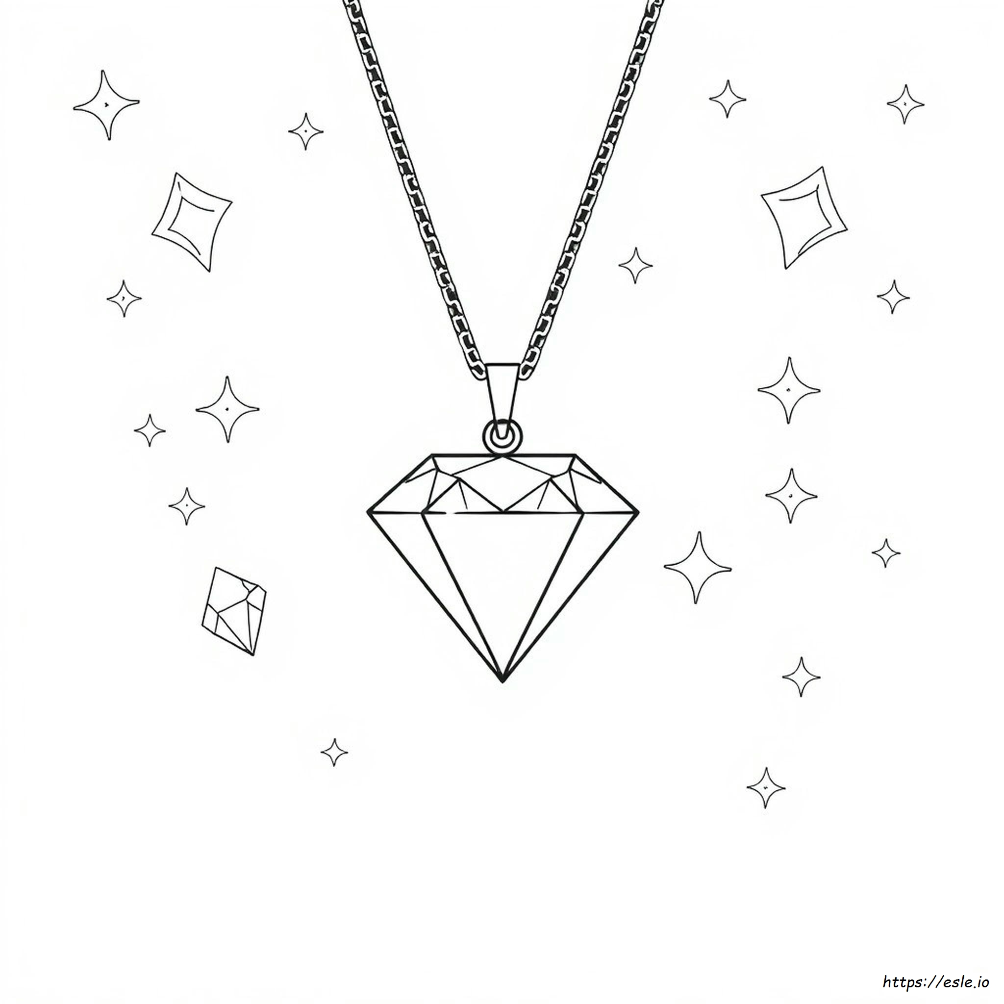 Diamond Necklace Coloring Page