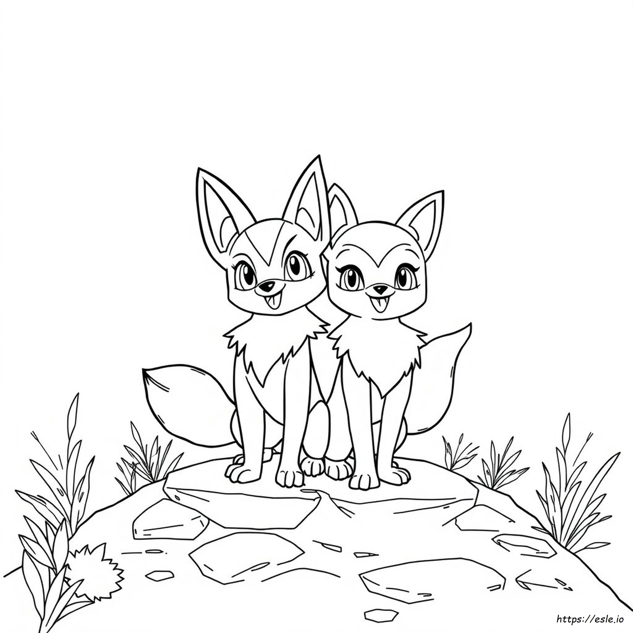 Riolu Lucario Coloring Page