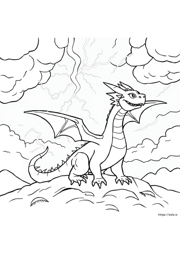 Electric Dragon Coloring Page