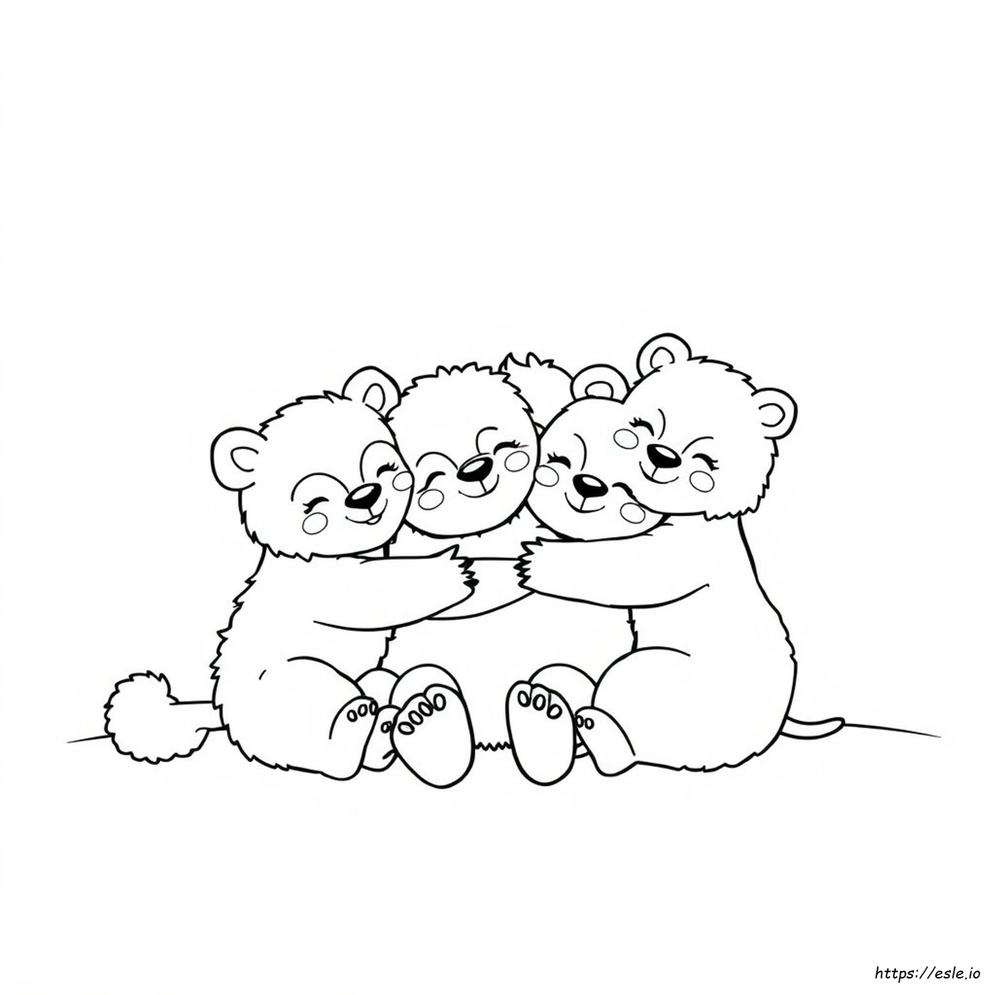 Abrazos Peludos Para Colorear