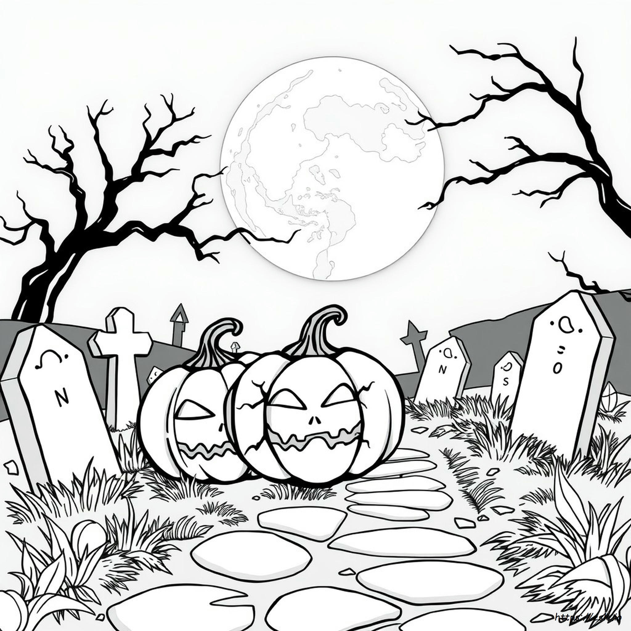 Gambar Mewarnai Halloween Untuk Dewasa - Halaman Mewarnai