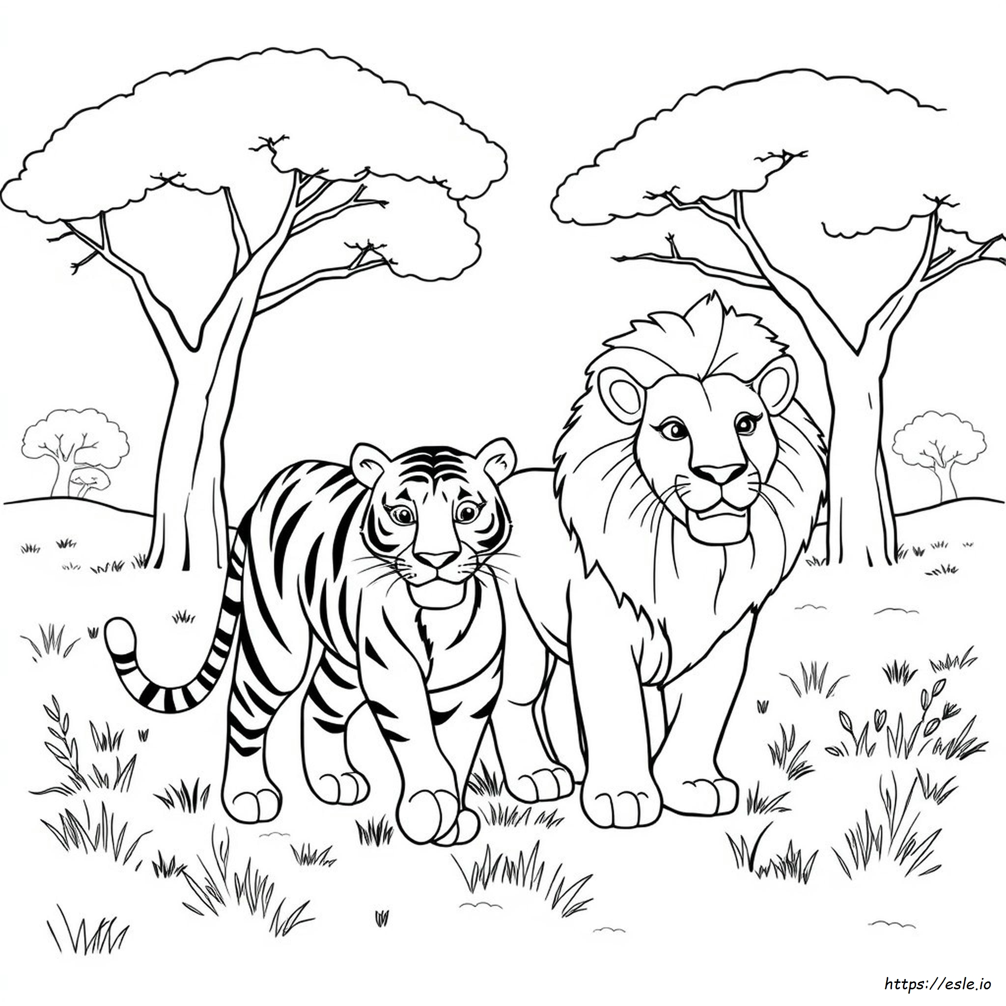 Coloring Pages Of Tigers And Lions