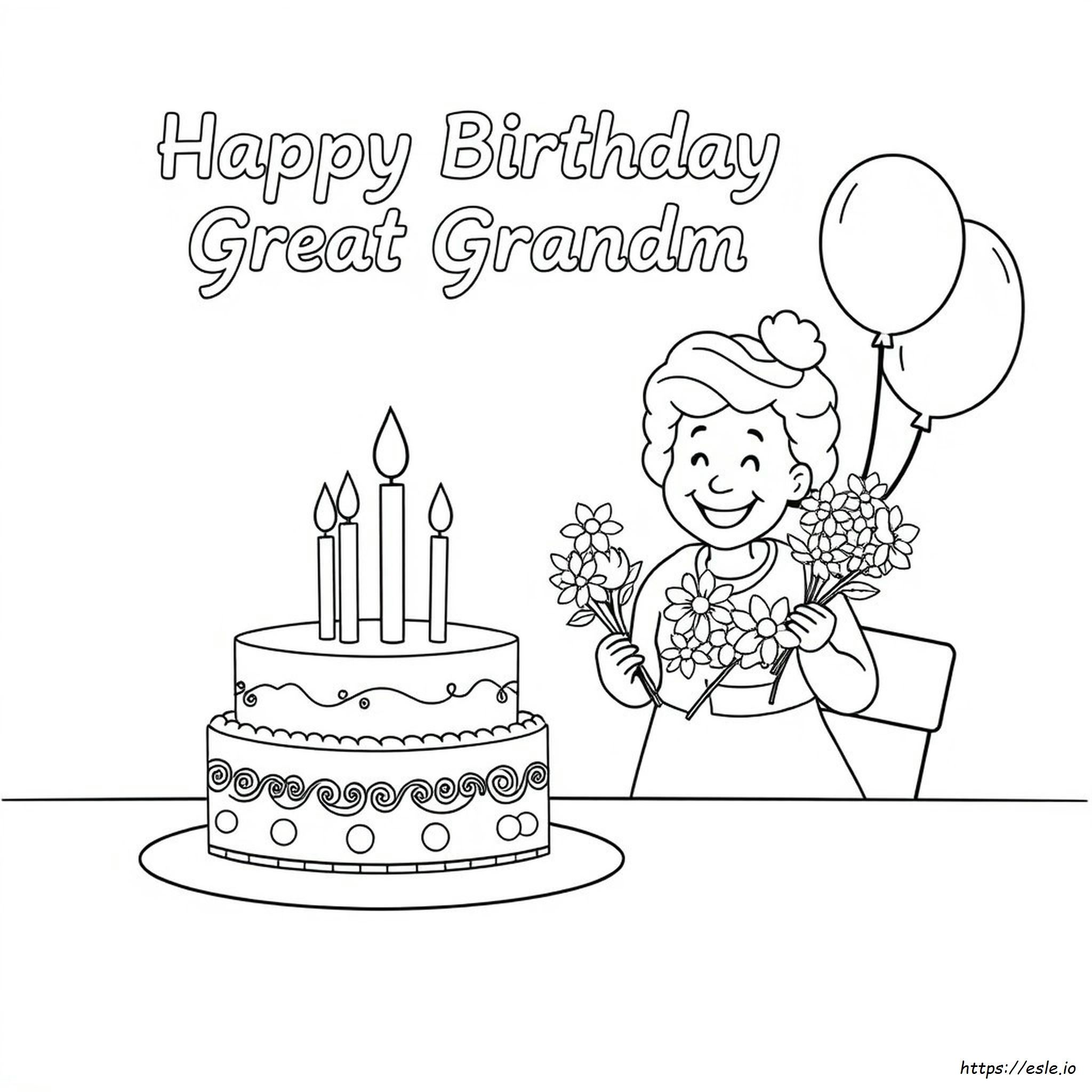 Happy Birthday Great Grandma Coloring Pages
