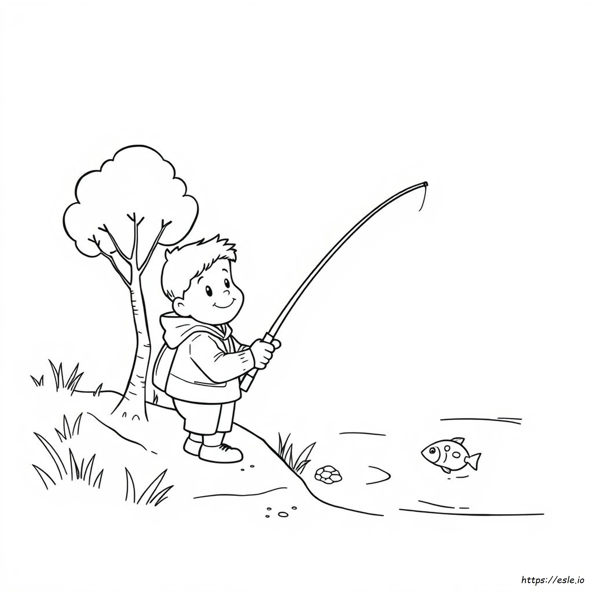 Peter Fishing Coloring Page