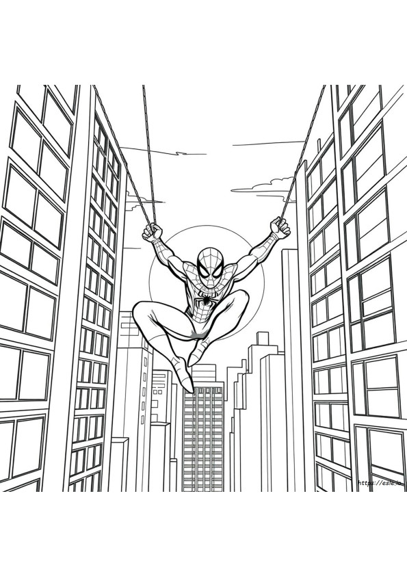 Halaman Mewarnai Spiderman Gratis