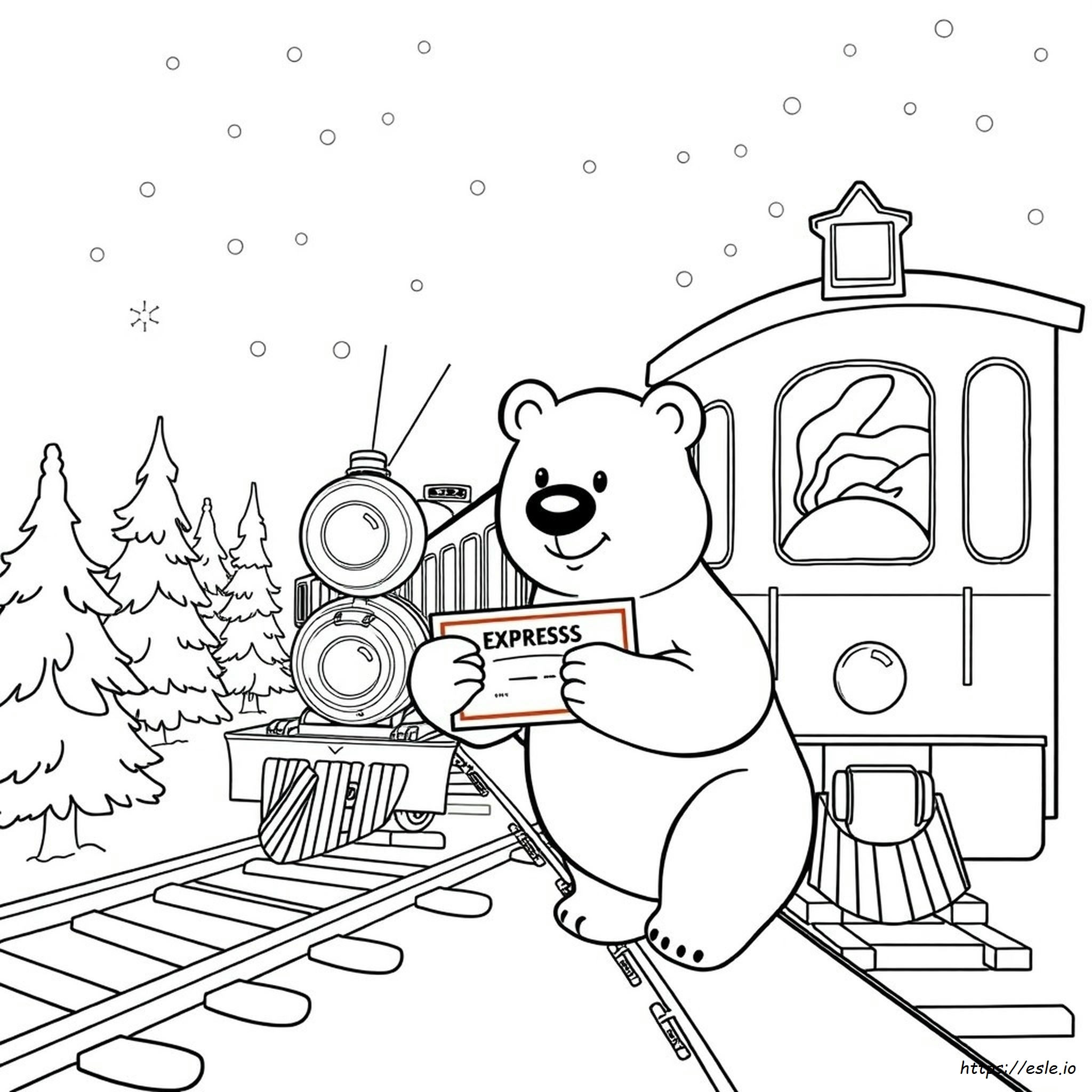 Polar Express Golden Ticket Coloring Page