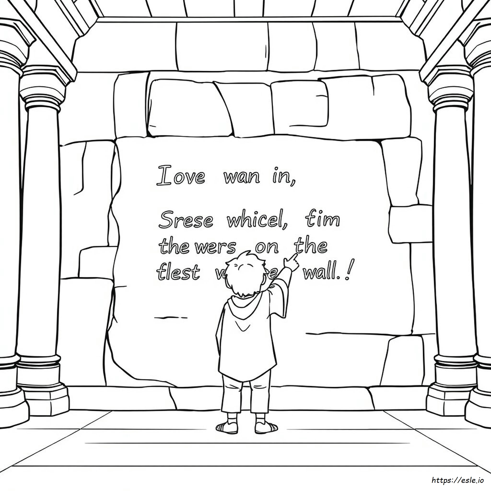 Daniel And The Writing On The Wall Coloring Page