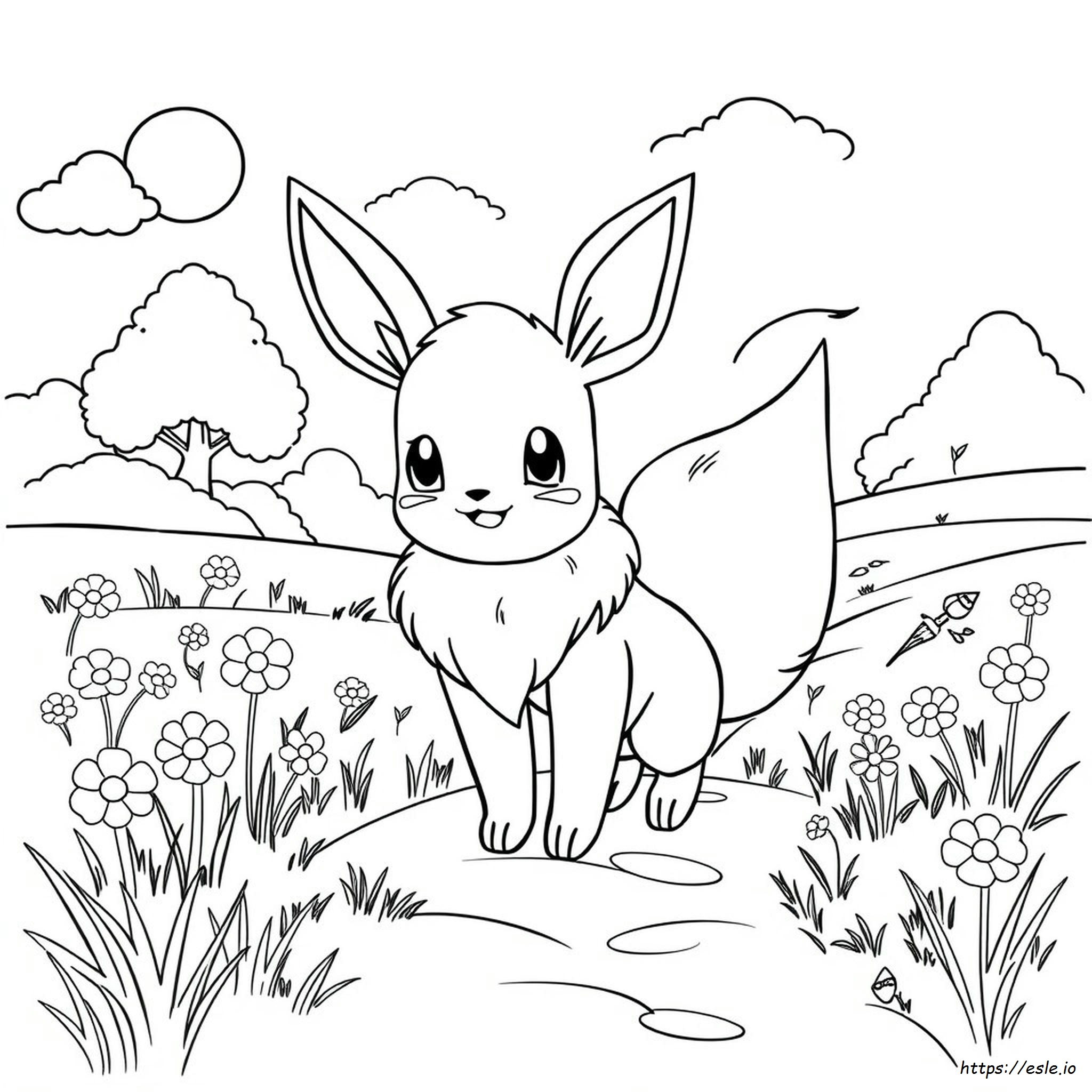 Cute Eevee Pokemon Coloring Pages