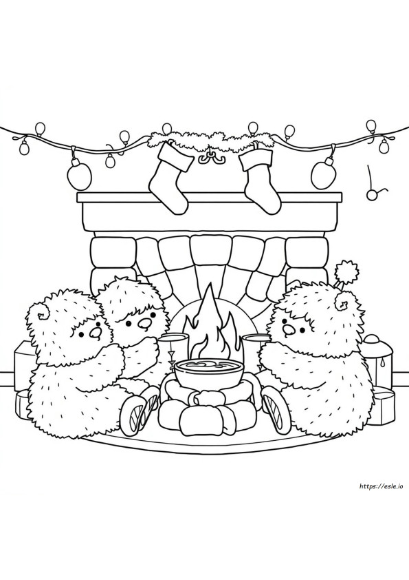 Fuzzy Hygge Coloring Pages Christmas