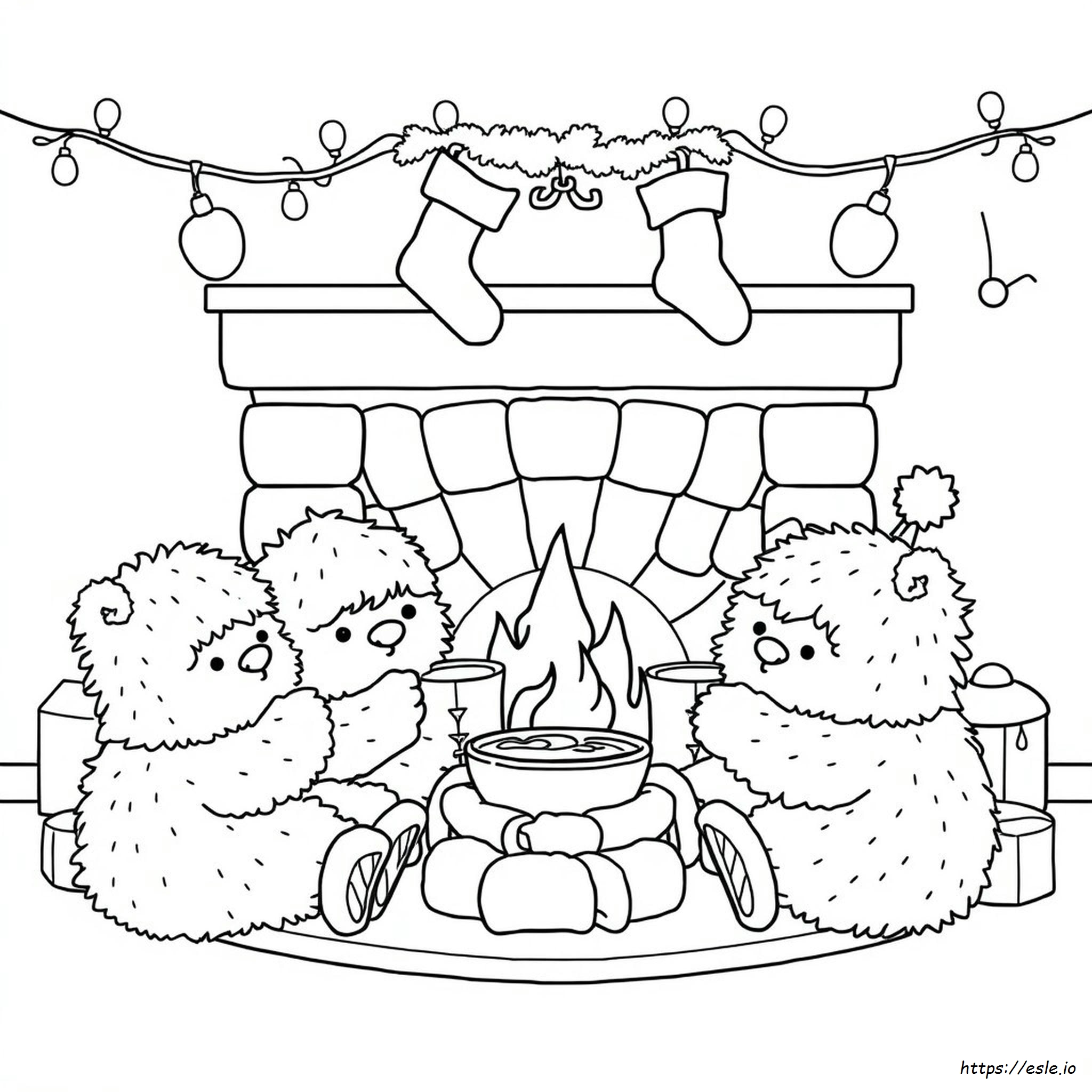 Halaman Mewarnai Natal Hygge Berbulu Gratis