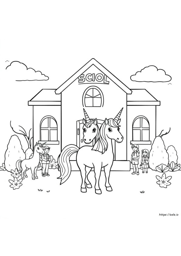 Unicorn Academy Colouring Pages Printable