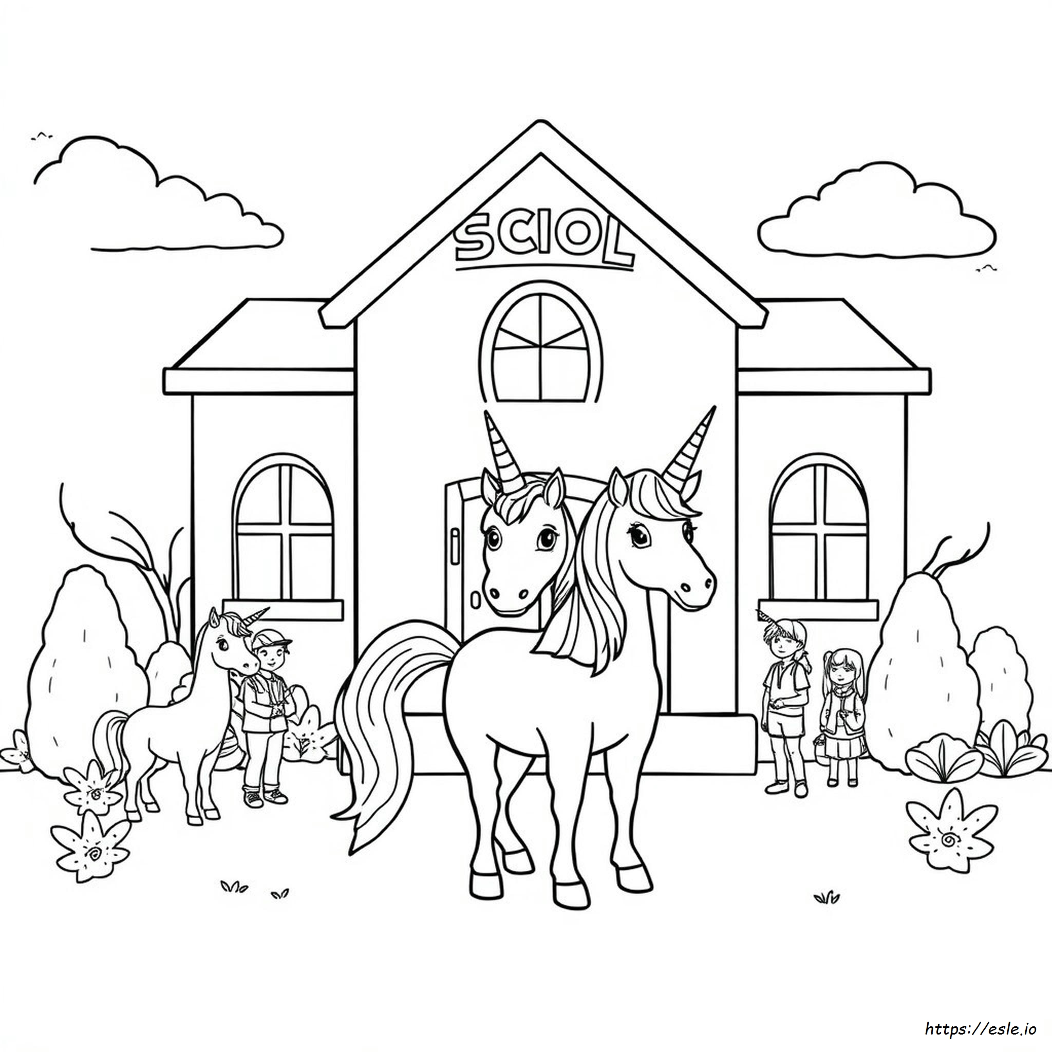 Unicorn Academy Colouring Pages Printable