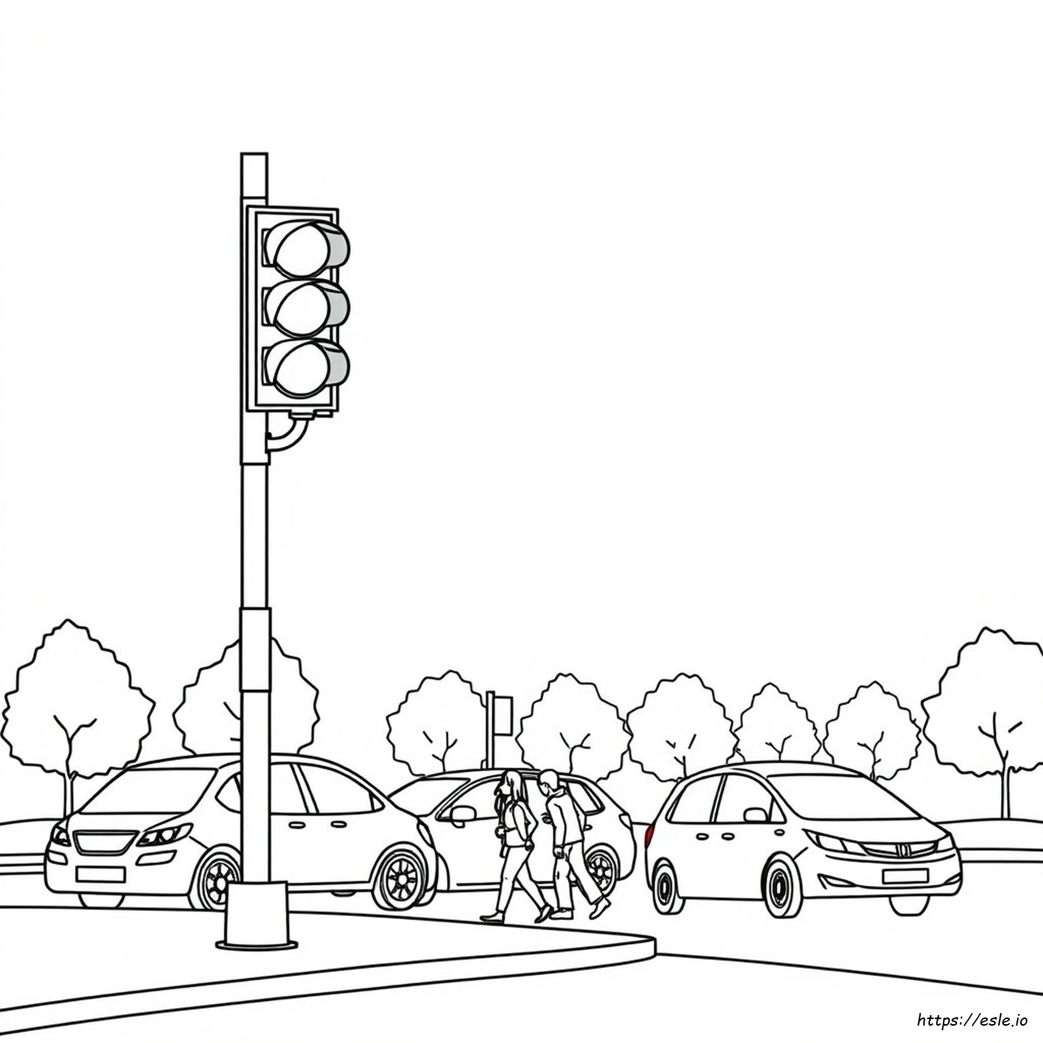 Coloring Page Of A Traffic Light