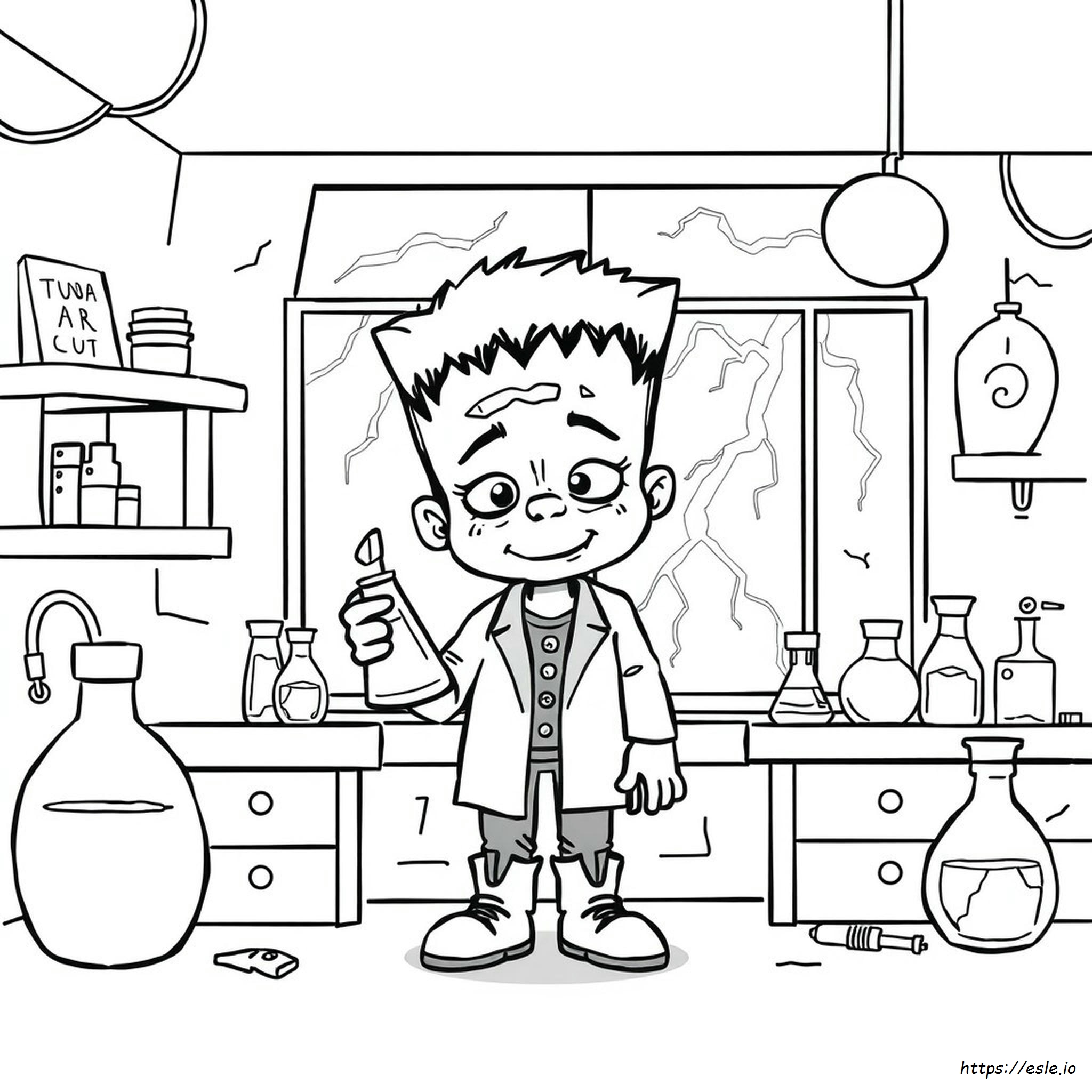 Cute Frankenstein Coloring Pages