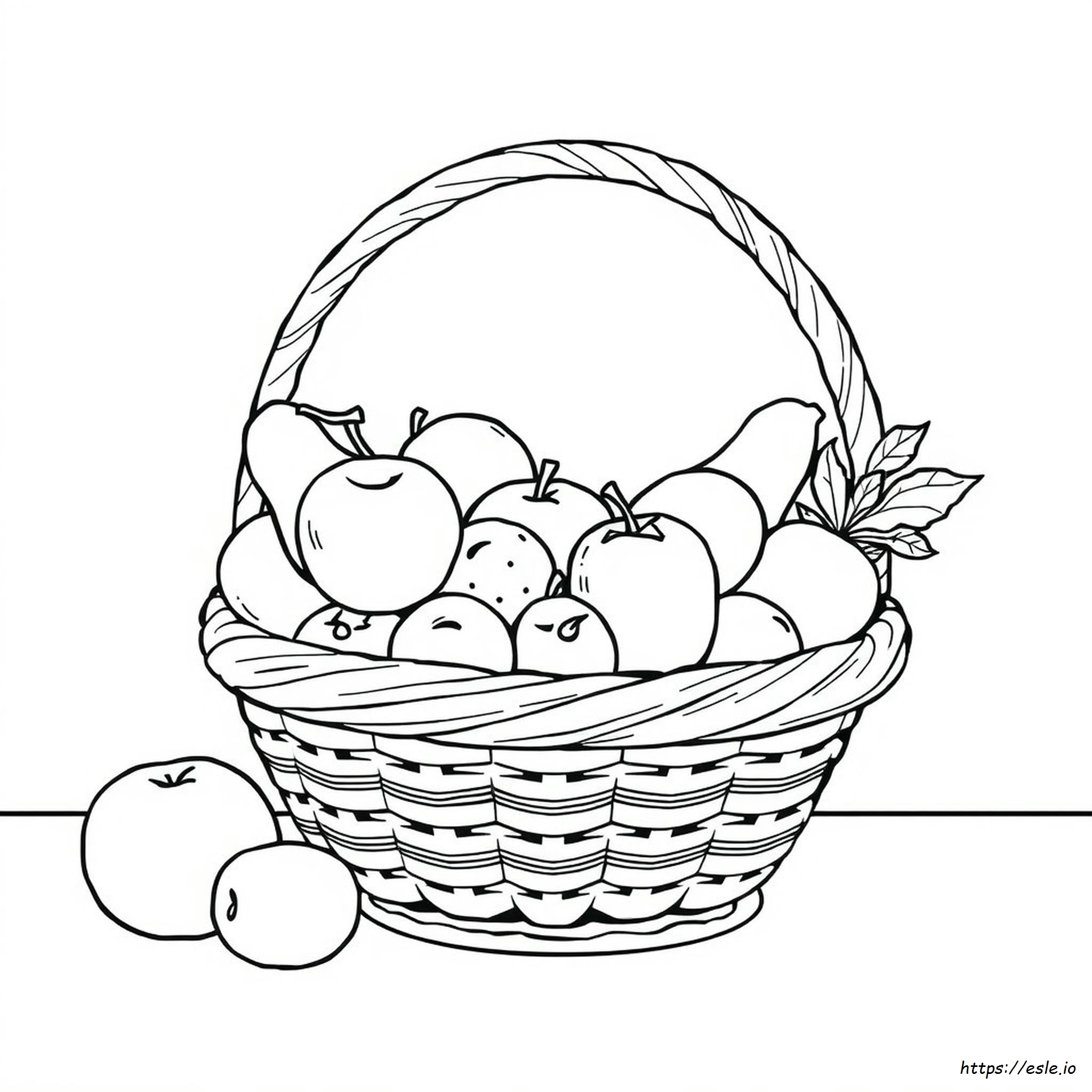 Canasta De Frutas Para Colorear