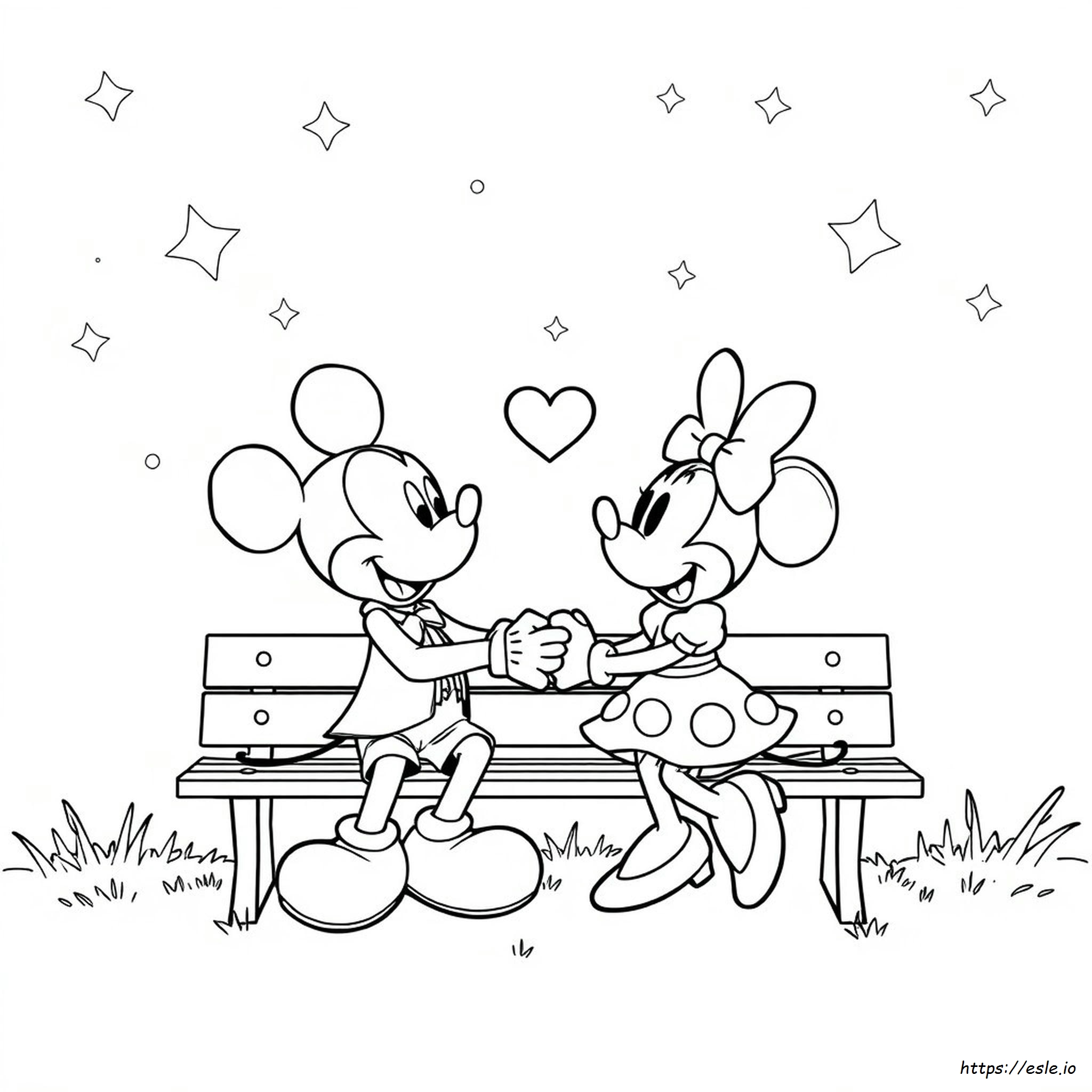 Coloriage Mickey Et Minnie Amoureux