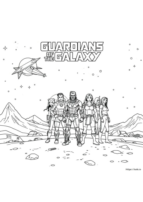 Marvel Penjaga Galaxy Gambar Mewarnai