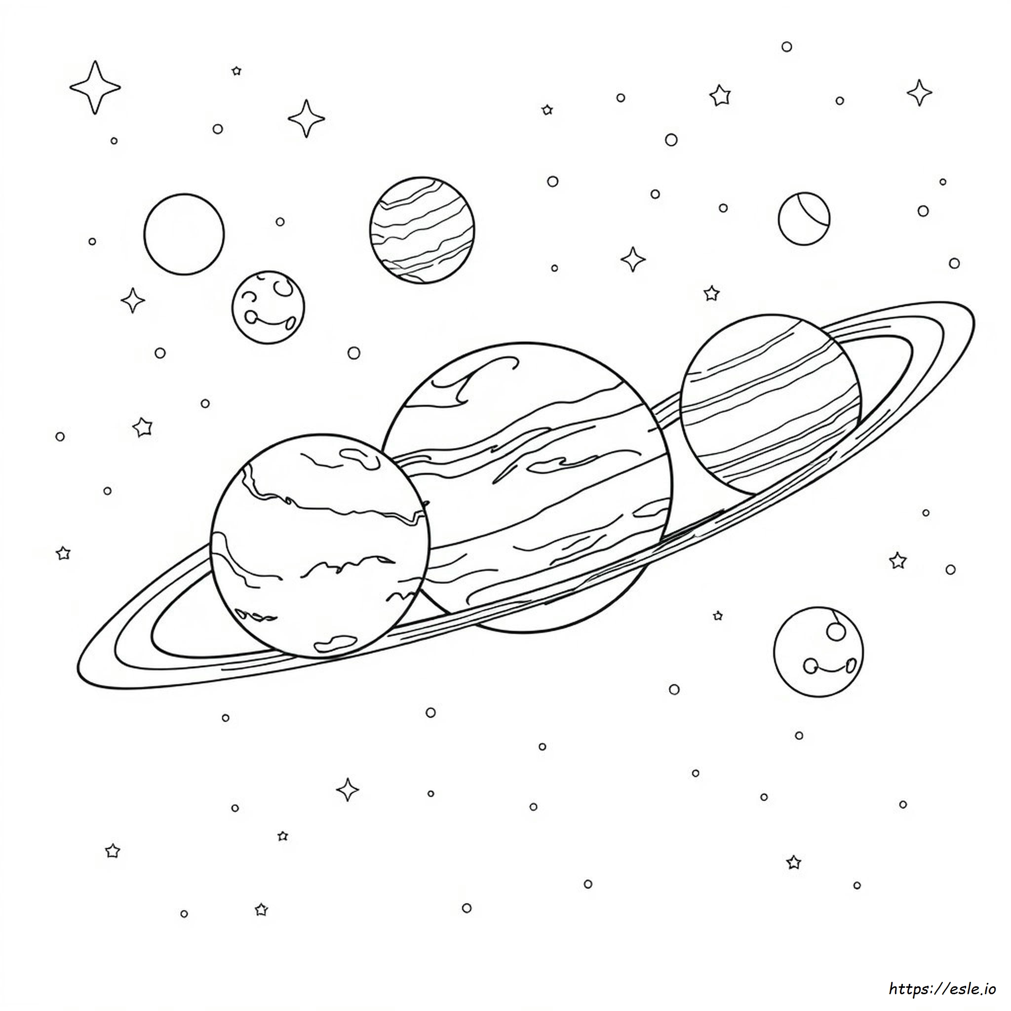Planeten Farben Und Größen Malvorlage