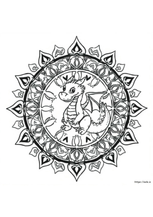 Drago Mandala Da Colorare