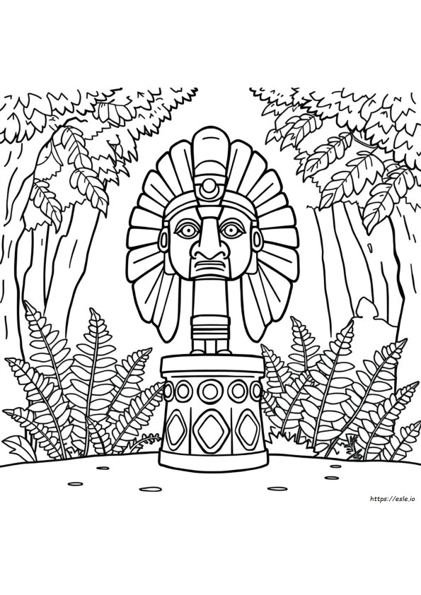 Cabeza Olmeca Para Colorear