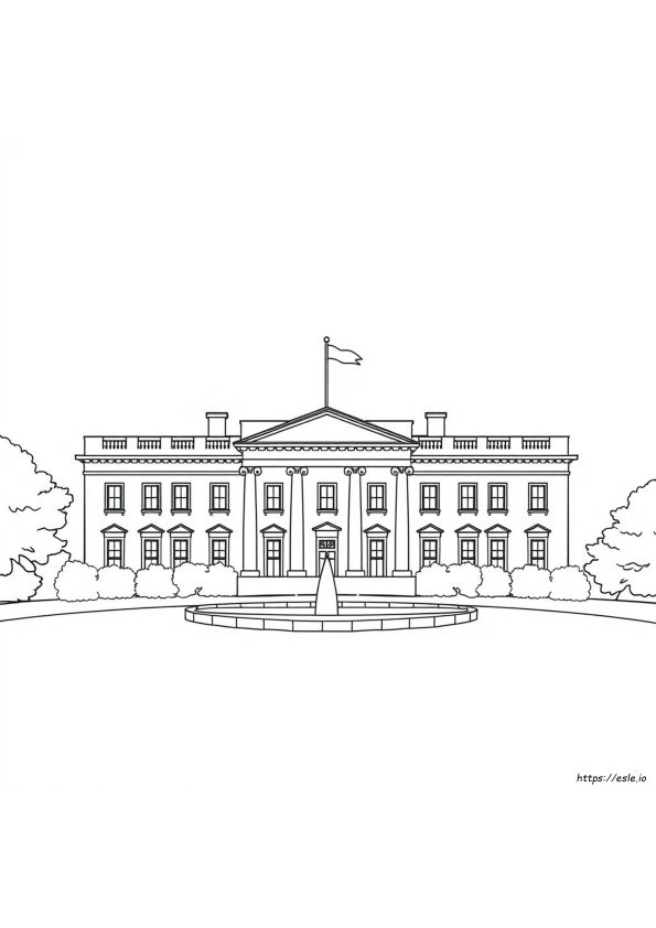 Printable White House Coloring Page