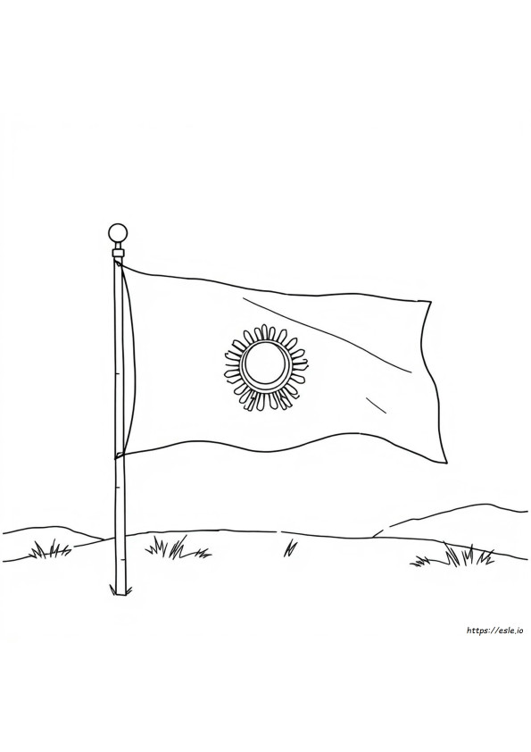 Bendera Kazakhstan Mewarnai Gambar